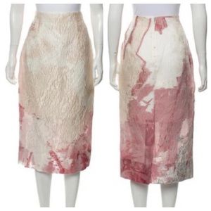 MONIQUE LHUILLIER-NWT Textured Silk Midi Skirt